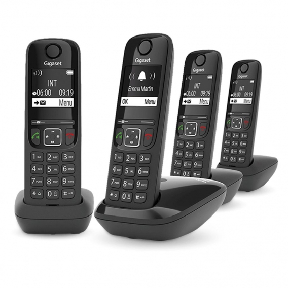 Gigaset AS690A Quattro Analog/DECT Phone Black