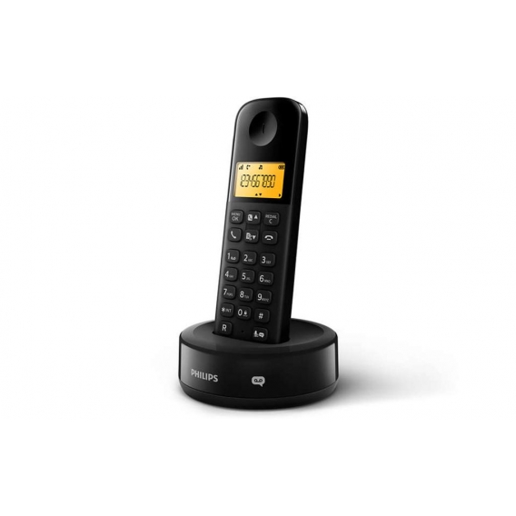 Philips Schnurloses Telefon - D1651B/01 - DECT telefon - Haustelefon - Festnetzanschluss - Anrufbeantworter - Schwarz