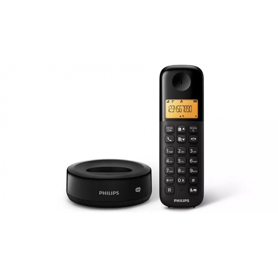 Philips Schnurloses Telefon - D1651B/01 - DECT telefon - Haustelefon - Festnetzanschluss - Anrufbeantworter - Schwarz