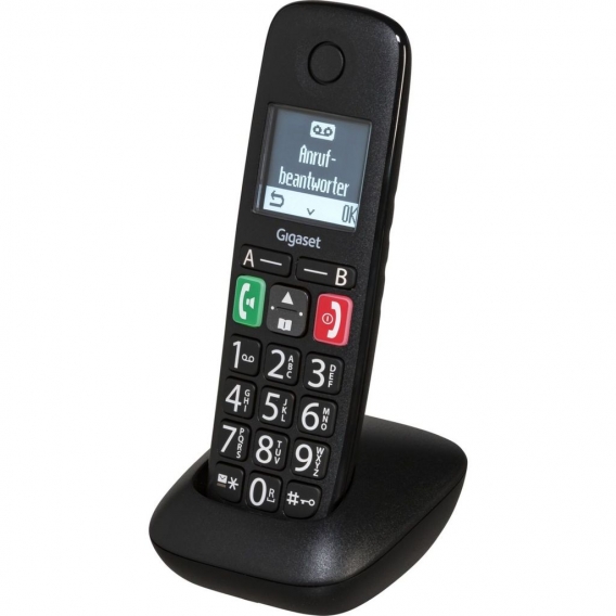 GIGASET E290HX schnurloses DECT Telefon (IP-Telefon Fritzbox kompatibel - VOIP, große Taste, großes Display) schwarz