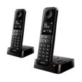 Philips - D4752B DECT-Telefon, Strahlungsarmes Schnurlostelefon mit Anrufbeantworter, 2 Mobilteile, 4,6-cm-Display, Freisprechfu