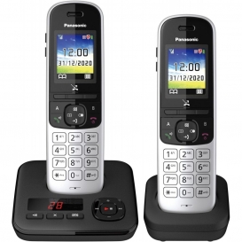 More about Panasonic KX-TGH722GG Duo schwarz DECT Schnurlos Telefon mit Anrufbeantworter