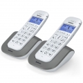 Profoon PDX-2608 DUO - DECT-Telefon mit großen Tasten und 2 Mobilteilen, weiß