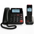 Fysic FX-8025 - Schnurgebundenes Telefon mit Anrufbeantworter und DECT-Telefon für Senioren, schwarz