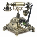 Retro Telefon Antikes Nostalgisches Braune Festnetztelefon Tisch Haustelefon Deko