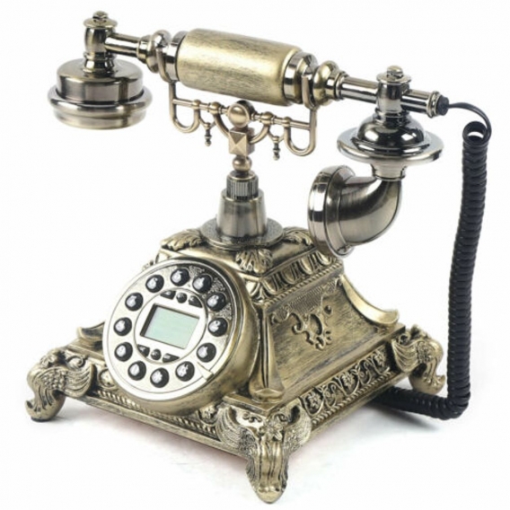 Retro Telefon Antikes Nostalgisches Braune Festnetztelefon Tisch Haustelefon Deko