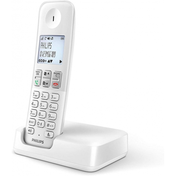 Philips Cordless Phone D2501W/34 1.8 Inch 500 mAh GAP White (S0424393)