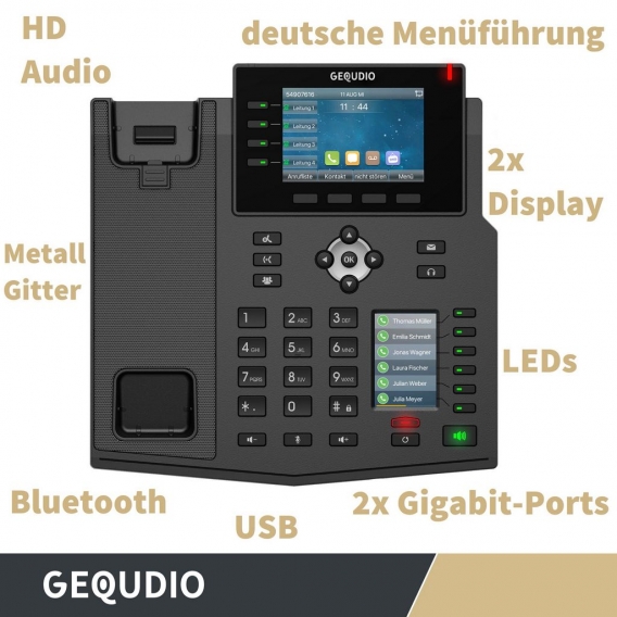 GEQUDIO GX5+ IP-Telefon Set mit Netzteil