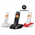 Motorola S 1203 TRIO Strahlungsarmes Schnurlostelefon, Rufnummernanzeige, 2 zusätzliche Mobilteile, Freisprechfunktion, DECT