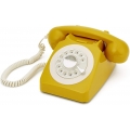 GPO 746 Rotary 1970s retro style landline telephone - curly cord, authentic bell ring