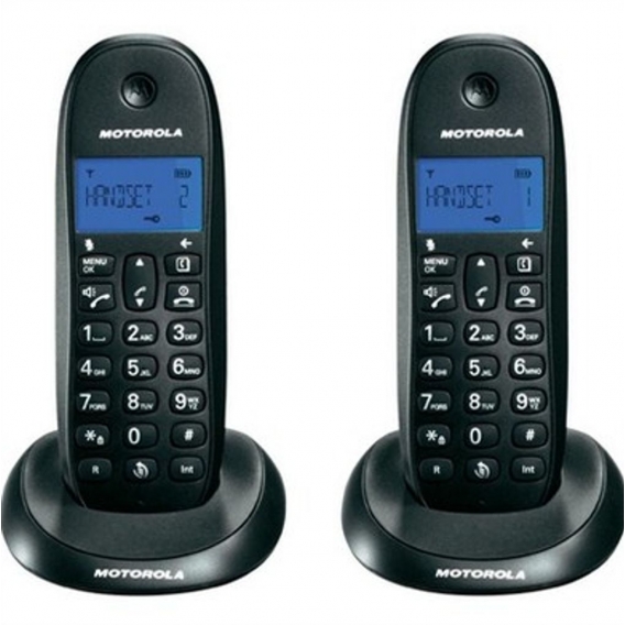 Motorola C1001L Duo DECT Phone Black Caller Identification