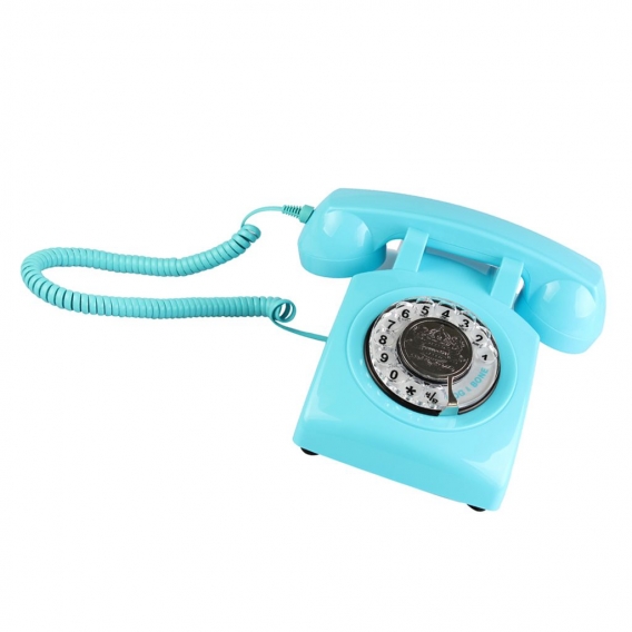 1 Stück Rotary Dial Bell Telefon , Farbe Blau