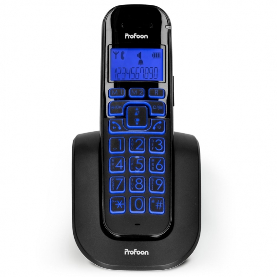 Profoon PDX-2808 - DECT-Telefon mit großen Tasten und 1 Mobilteil, schwarz