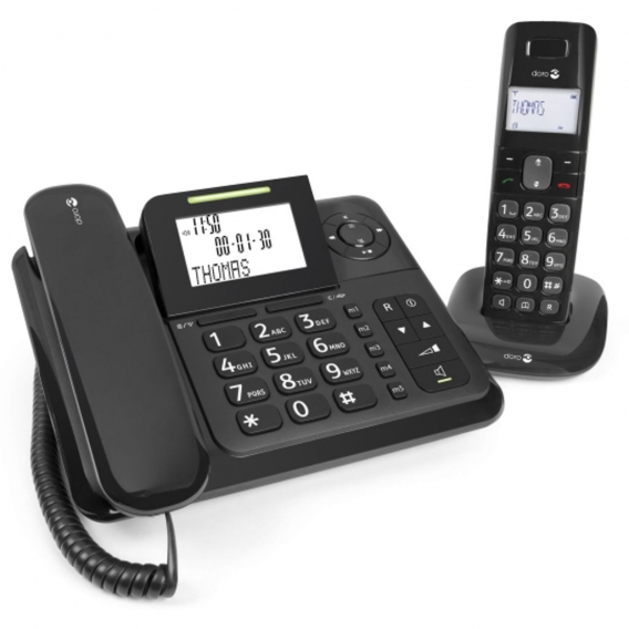 Doro Comfort 4005 Analog/DECT telephone Anrufer-Identifikation Schwarz - Plug-Type C (EU)