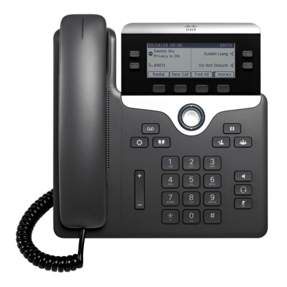 Cisco 7821 IP-Telefon Schwarz, Silber Kabelgebundenes Mobilteil 2 Zeilen