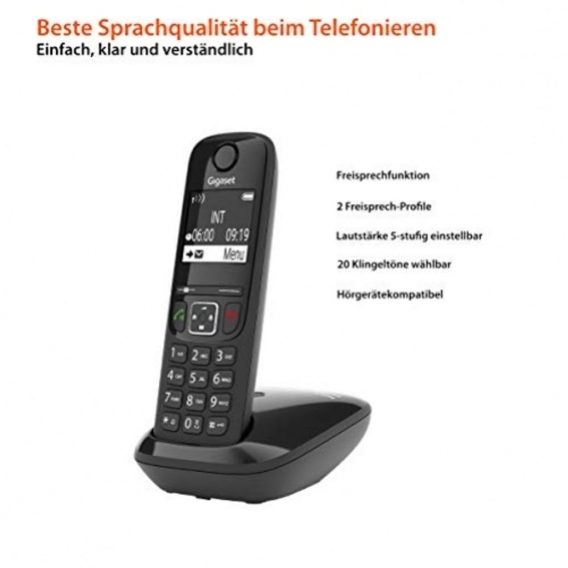 gigaset AS690 Festnetz-/Schnurlostelefon ohne Anrufbeantworter (DECT-Telefon mit Freisprechfunktion, grou00dfes Display, grou00d