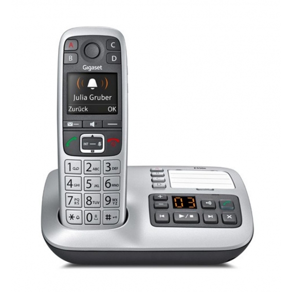 Gigaset E 560 A Telefon DECT-Telefon Schwarz, Silber Anrufer-Identifikation