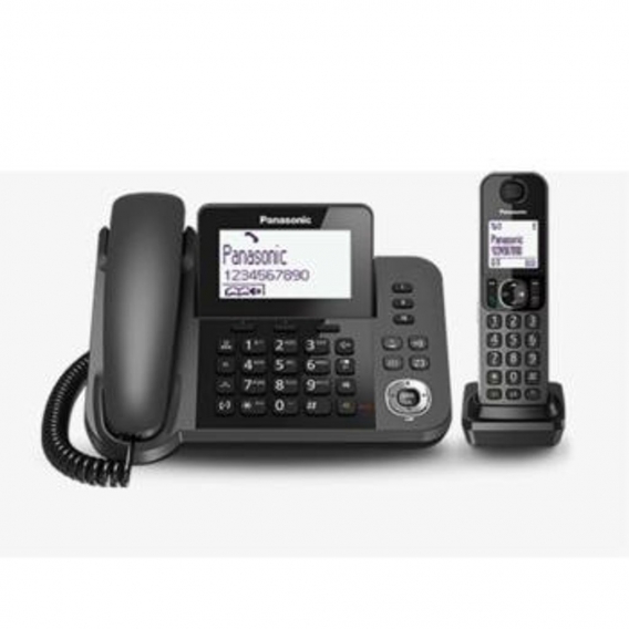 Panasonic KX-TGF310, DECT, Polyphonisch, Schwarz, Tisch/Bank, DAN, DUT, ENG, ESP, FIN, FRE, GRE, ITA, NOR, POR, SWE, TUR, 100 Ei