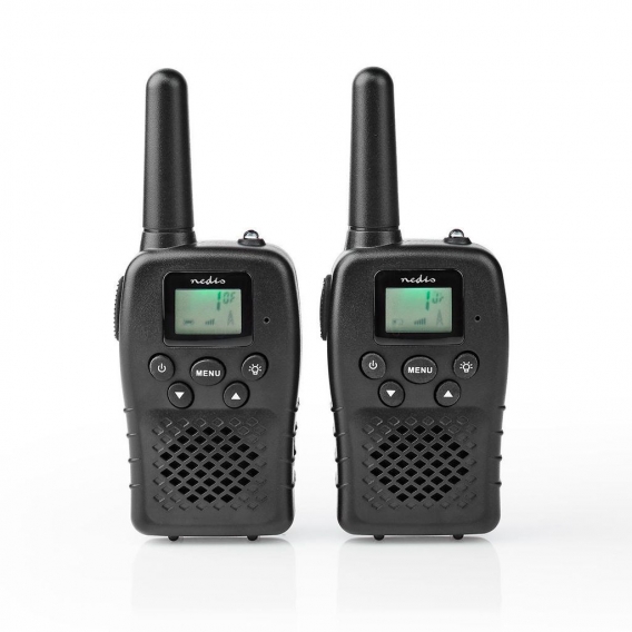 Nedis Walkie-Talkie-Set | 2 Hörer | Bis zu 10 km | Frequenzkanäle: 8 | PTT / VOX | Bis zu 3 Hours | Schwarz NE550718447