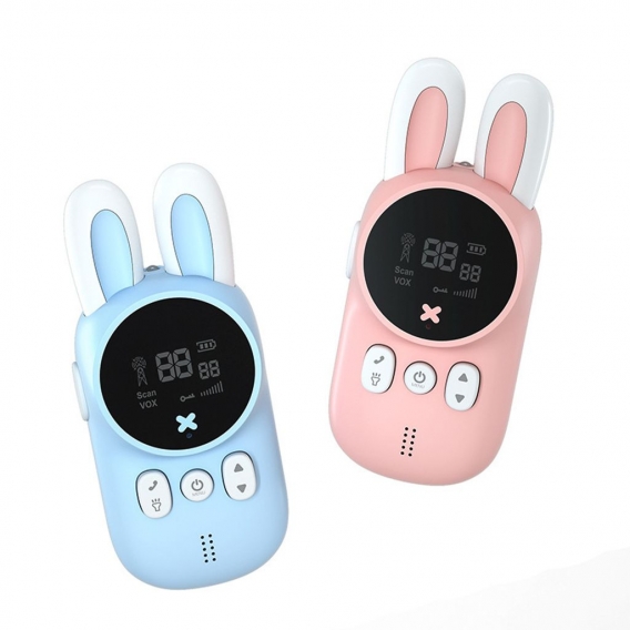 2er-Pack wiederaufladbare Walkie Talkies für Kinder 1,86 Meilen 20 Kanäle 2-Wege-Funkspielzeug mit LED-Taschenlampe und LCD-Bild