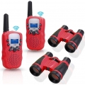 AcserGery Walkie-Talkie und Fernglas für Kinder. 2 Sets Kinder-Walkie-Talkies und 2 Sets Twins 8-Kanal-Funk-Walkie-Talkie mit Ta