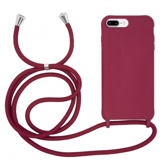 Phone case with line  UniColor Iphone 7 / 8 / 6 PLUS Bordeaux Red