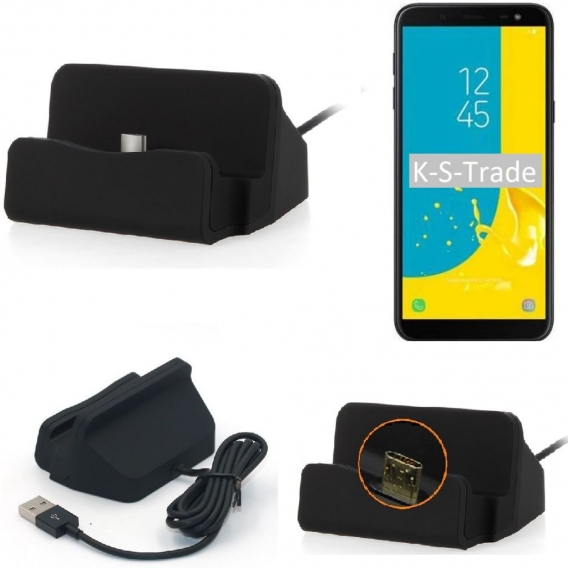 K-S-Trade Dockingstation kompatibel mit Samsung Galaxy J6 (2018) Docking Station Micro USB Tisch Lade Dock Ladegerät Charger ink