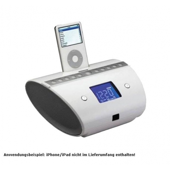 Soundmaster IP-1037, Uhr, Digital, AM,FM, 50 W, Weiß, iPod: nano / mini / 4-5 generation / Video