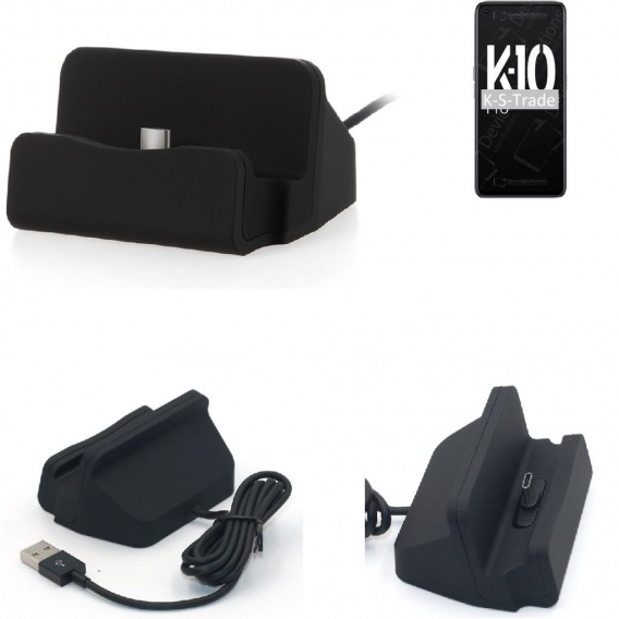 K-S-Trade Docking-Station kompatibel mit Oppo K10 Pro Ladestation Dock Ladegerät Docking Station Tischständer Ständer inkl. USB 