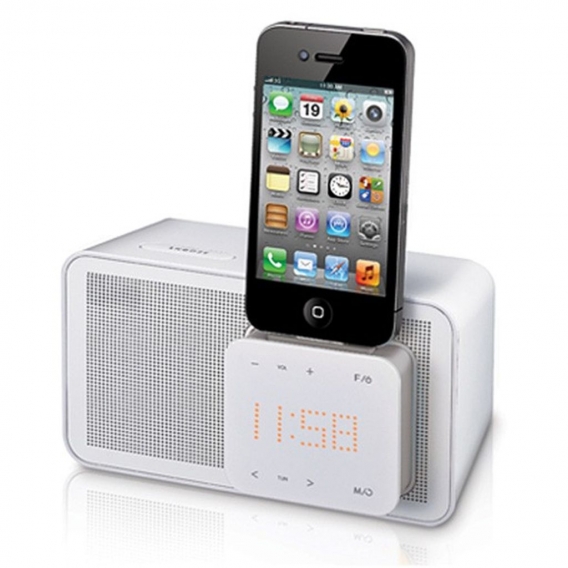 LG Electronics ND1520 Radiowecker mit Dockingstation fÃ1/4r iPod iPhone weiss