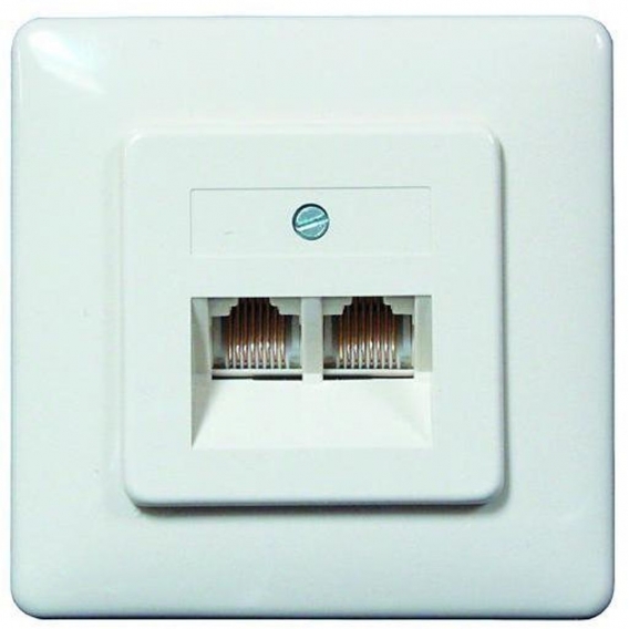 ISDN Unterputzdose, 2 x RJ-45, Farbe beige, mit Endwiderstand