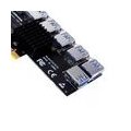 PCIe 1 bis 7 PCI Express USB3.0 mit Heatsink-Mining-Stabilität 7 USB-Buchsen 7 Ports 1x bis 7x Riser-Extender-Adapterkarte für W