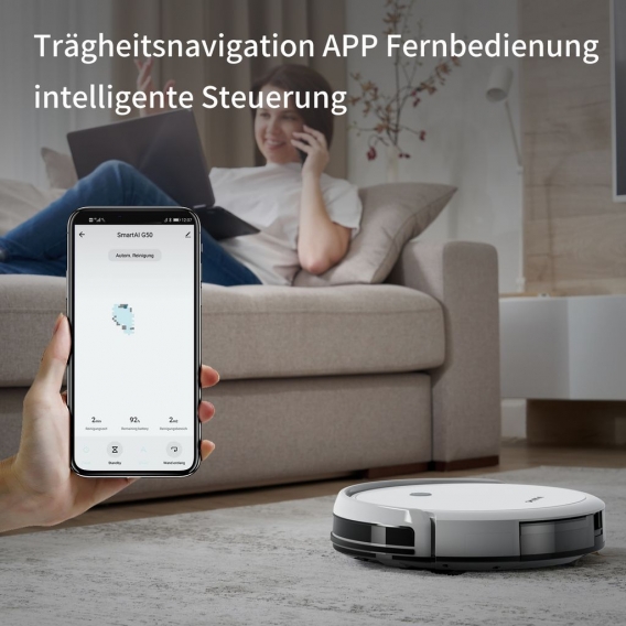 Staubsauger Roboter Saugroboter Tierhaare Teppiche 2600Pa Reinigungsrobote HEPA