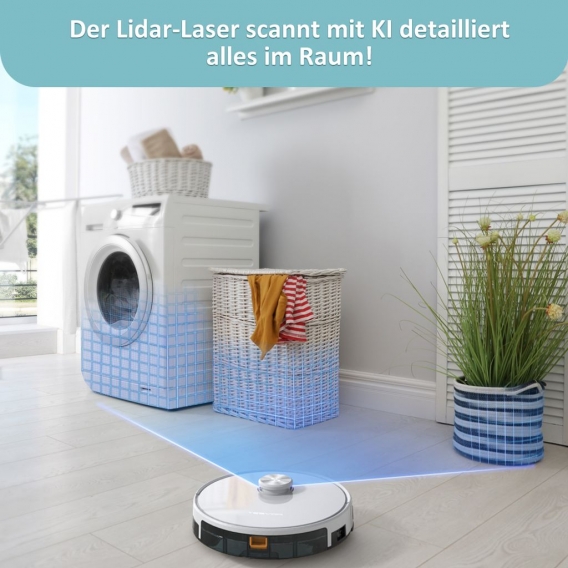 TESVOR S6 Turbo Saugroboter 2-in-1 Staubsauger-Wischroboter Lasernavigation Roboterstaubsauger 4000PA Saugleistung App+Sprachste