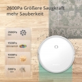 SmartAI Saugroboter staubsauger roboter APP Fernbedienung 2600Pa Staubsauger Weiß