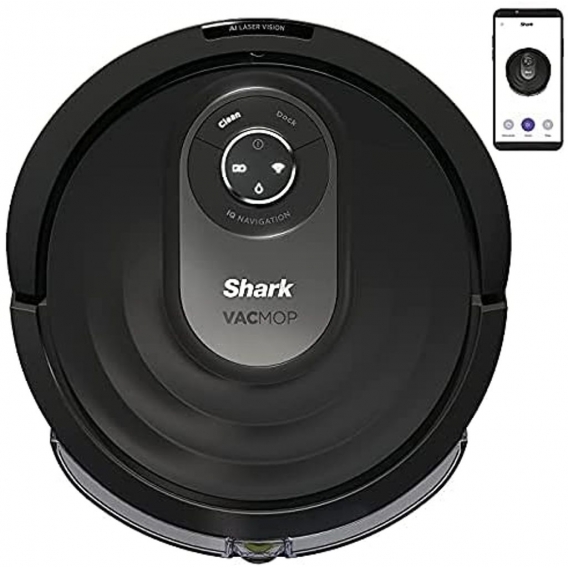 Shark AI VacMop Saug- WischRoboter [RV2001WDEU], Roboter Staubsauger & Mopp, Ultraschall-Wischen, Anti-Hair-Wrap Technologie, Te