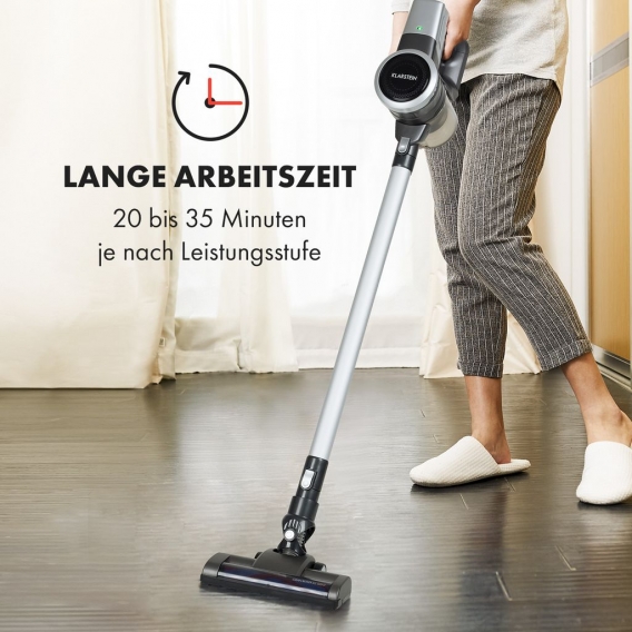 Klarstein Clean Butler 4G Silent Akku-Staubsauger mit Silent Digital Motor: 160W mit 80.000 U/min, 0,8 l Behälter, motorisierte 