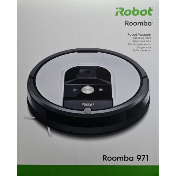 iRobot Roomba 971 Staubsaugerroboter, 3-stufiges Reinigungssystem, Raumkartierung, Zwei Multibodenbürsten, Kompatibel mit der Im