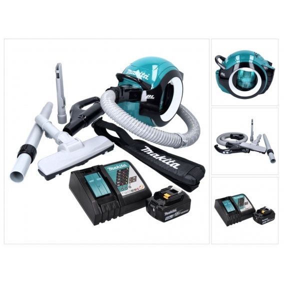 Makita DCL 501 RT1 Akku Staubsauger 18 V Brushless + 1x Akku 5,0 Ah + Ladegerät + Zubehör