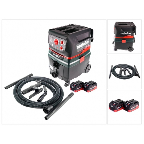 Metabo ASR 36 18 BL 25 M SC Akku Nass Trocken Sauger 36 V ( 2x 18 V ) 25 l Brushless +  2x Akku 8,0 Ah - ohne Ladegerät