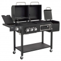 TAINO Hero Duo Gasgrill Holzkohlegrill Smoker Grillwagen BBQ Grill schwarz