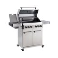 TAINO PLATINUM 4+2 Gasgrill komplett Edelstahl 4-Brenner silber Grillwagen BBQ Keramik-Brenner Backburner Sear-Zone Piezozündung