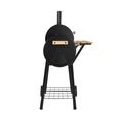 tectake Holzkohlegrill Smoker mit Thermometer - schwarz