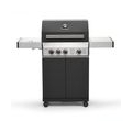 TAINO BLACK 3+1 Gasgrill 3 Brenner mit Seitenbrenner Keramik Sear-Burner Gusseisen-Rost Schwarz