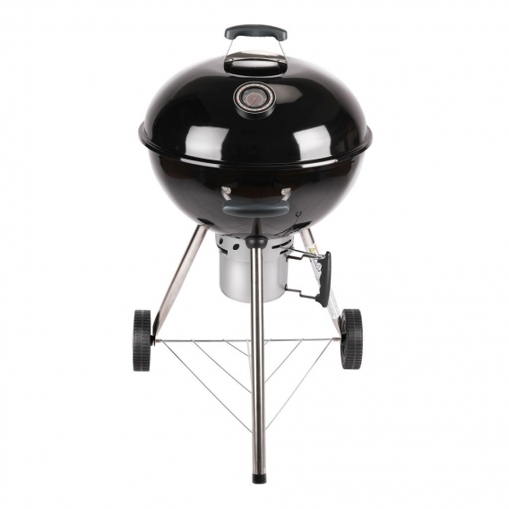 TAINO CLASSICO Holzkohle-Kugelgrill mit abnehmbarem Deckel Kettle-Grill Ø 57 cm Thermometer Schwarz