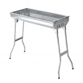 More about Outsunny Holzkohlegrill Standgrill Grill klappbar, Edelstahl, Silber, 73x33x71cm