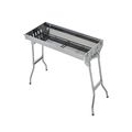 Outsunny Holzkohlegrill Standgrill Grill klappbar, Edelstahl, Silber, 73x33x71cm