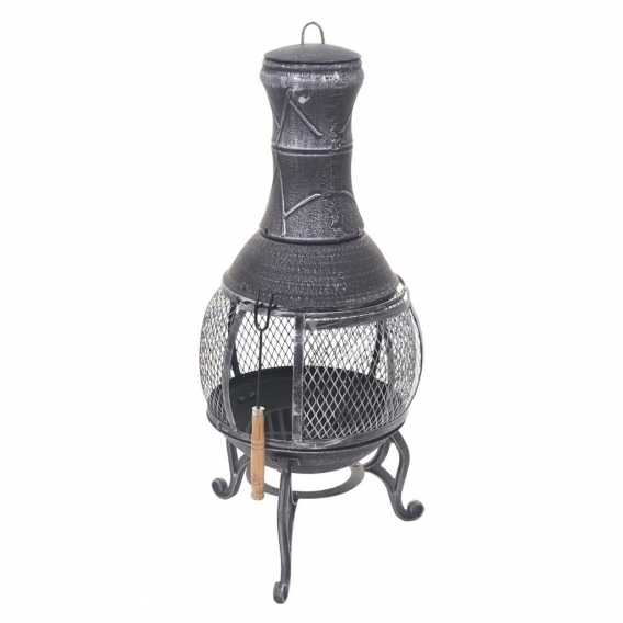 Terrassenofen MCW-F71, Feuerstelle Terrassenkamin Gartenkamin Gartenofen, Gusseisen 11,7kg 91x42x42cm