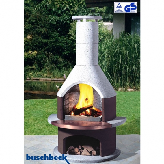 Buschbeck Gartengrillkamin Rondo weiß-braun 90009.000