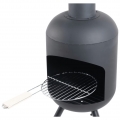 RedFire Gartenkamin mit BBQ-Grill Fuego Groß Schwarz